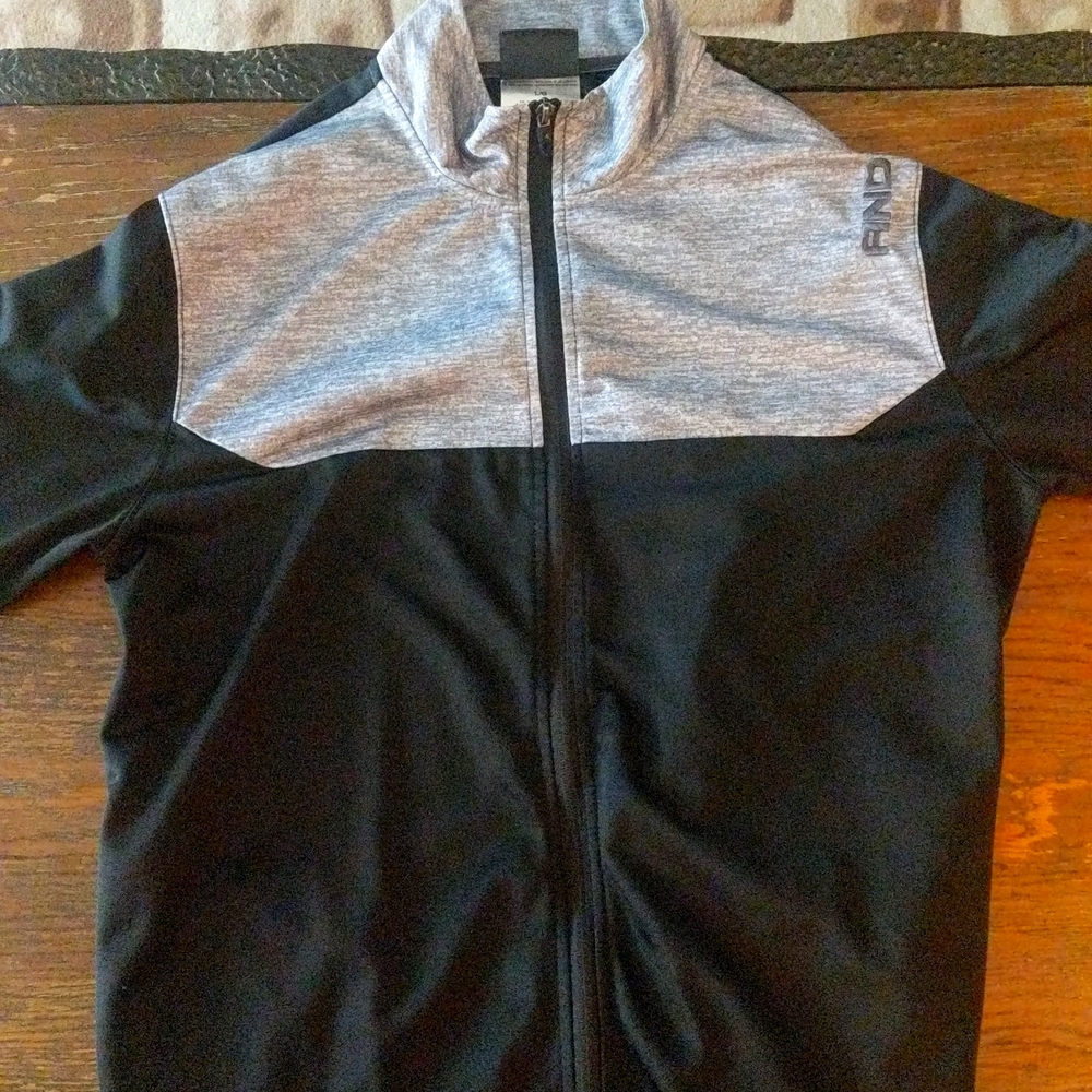 Large black n grey zip up sweater